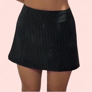 Elegant Black Pinstripe Mini Skirt
